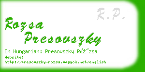 rozsa presovszky business card